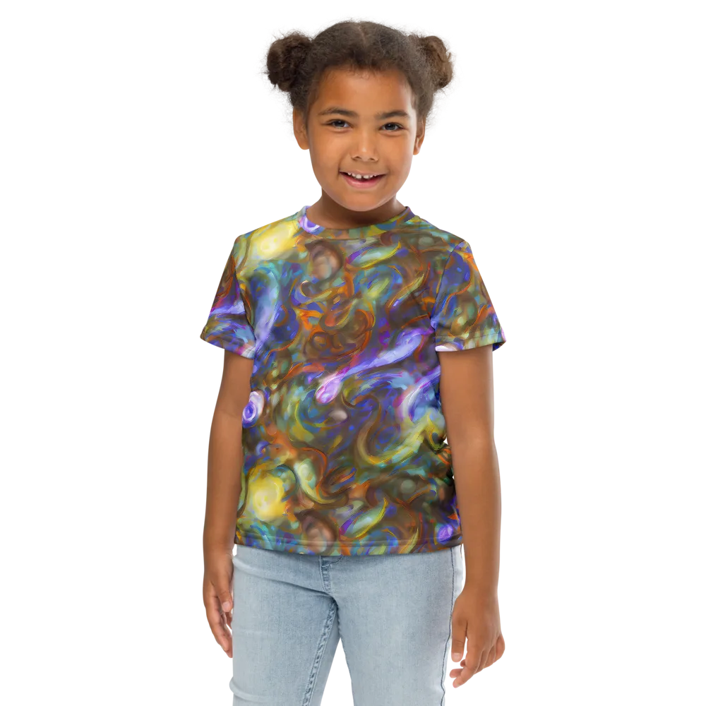 Iridescent Rapture on Kids Crew Neck T-Shirt — Front