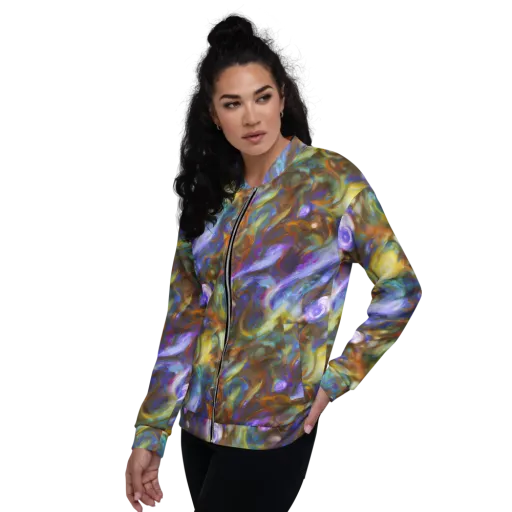 Iridescent Rapture on a Bomber Jacket