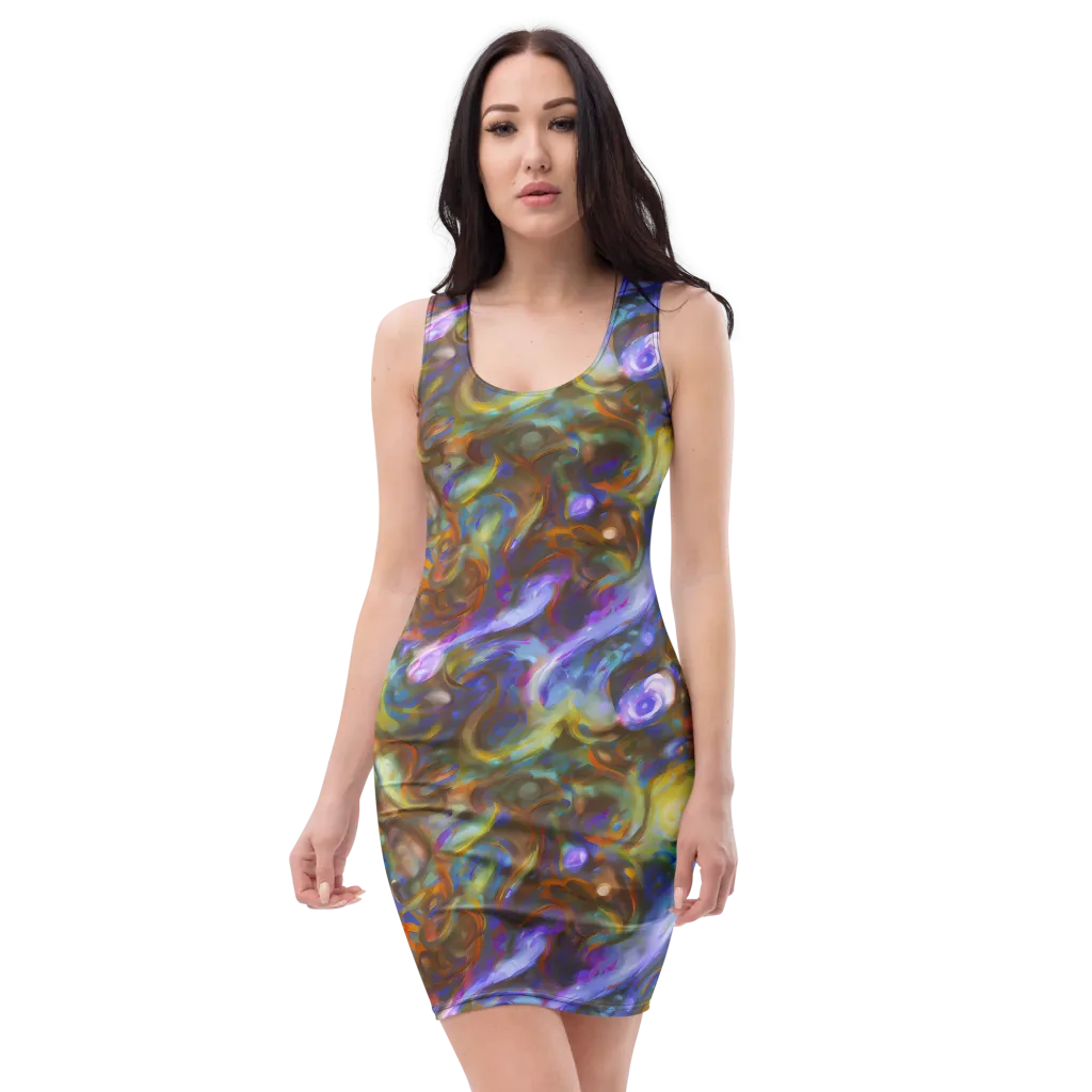 Iridescent Rapture on Bodycon Dress — Front