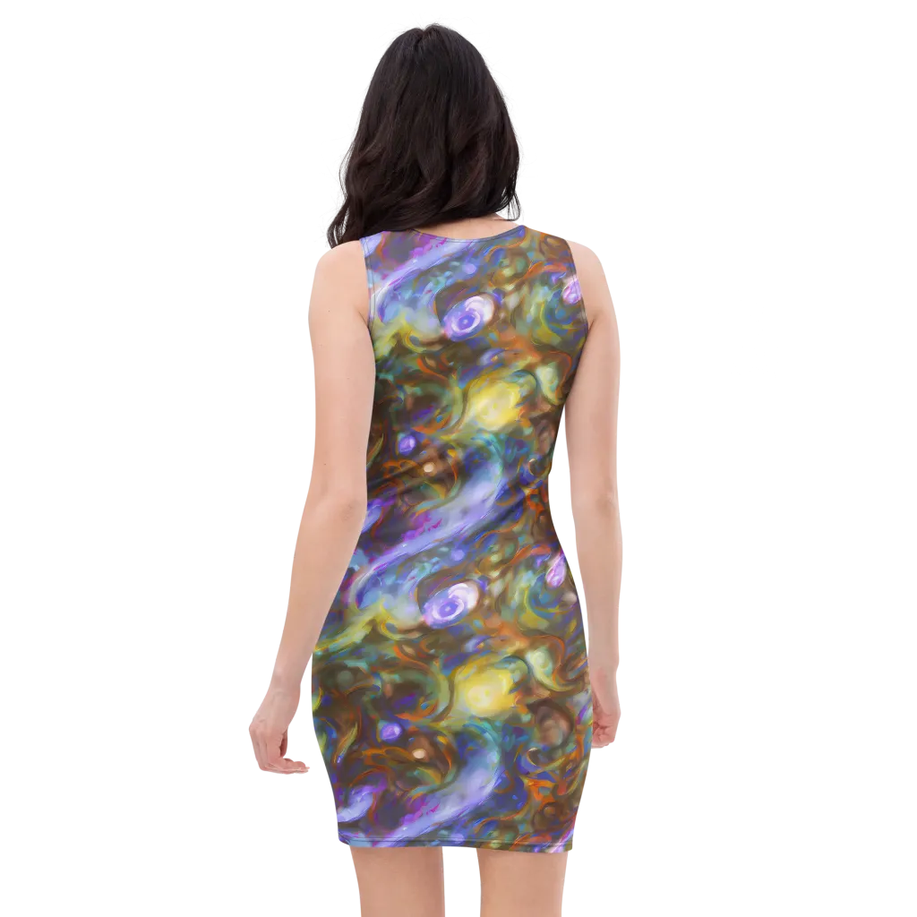 Iridescent Rapture on Bodycon Dress — Back