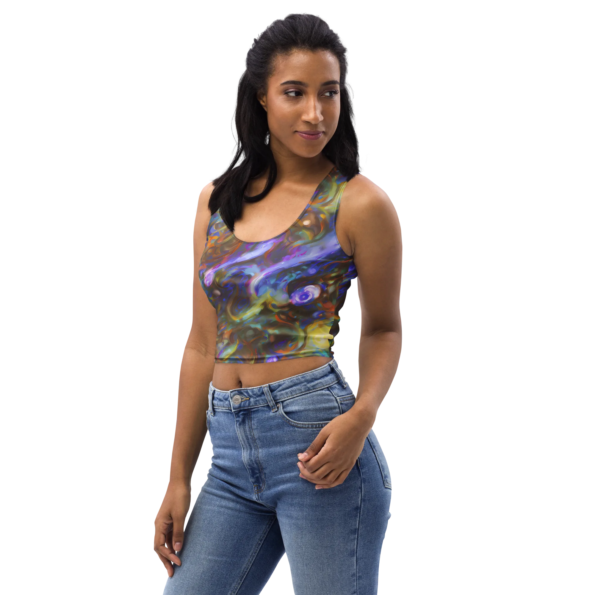Iridescent Rapture on Crop Top — Left Front