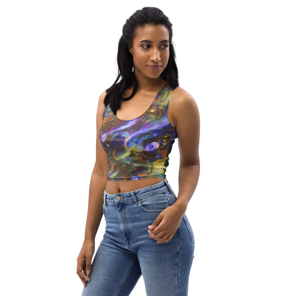 Iridescent Rapture on Crop Top — Left Front