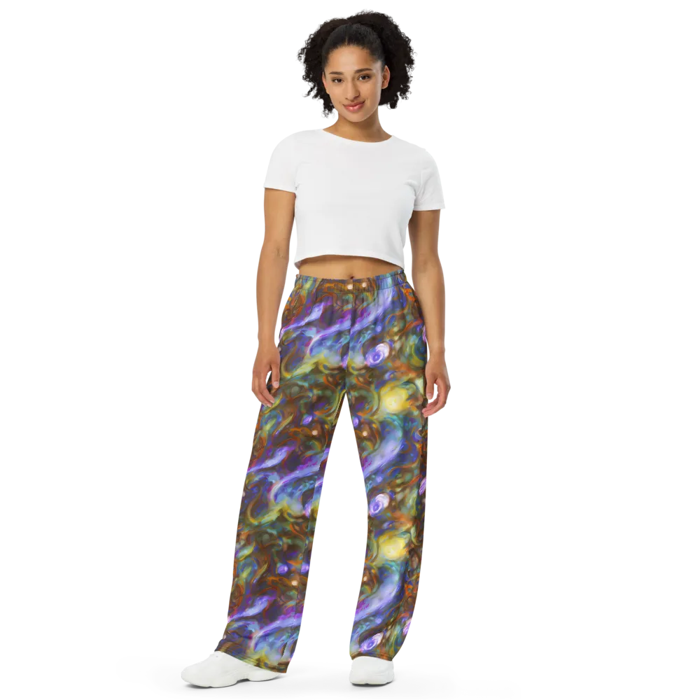 Iridescent Rapture on Wide-Leg Pants — Front