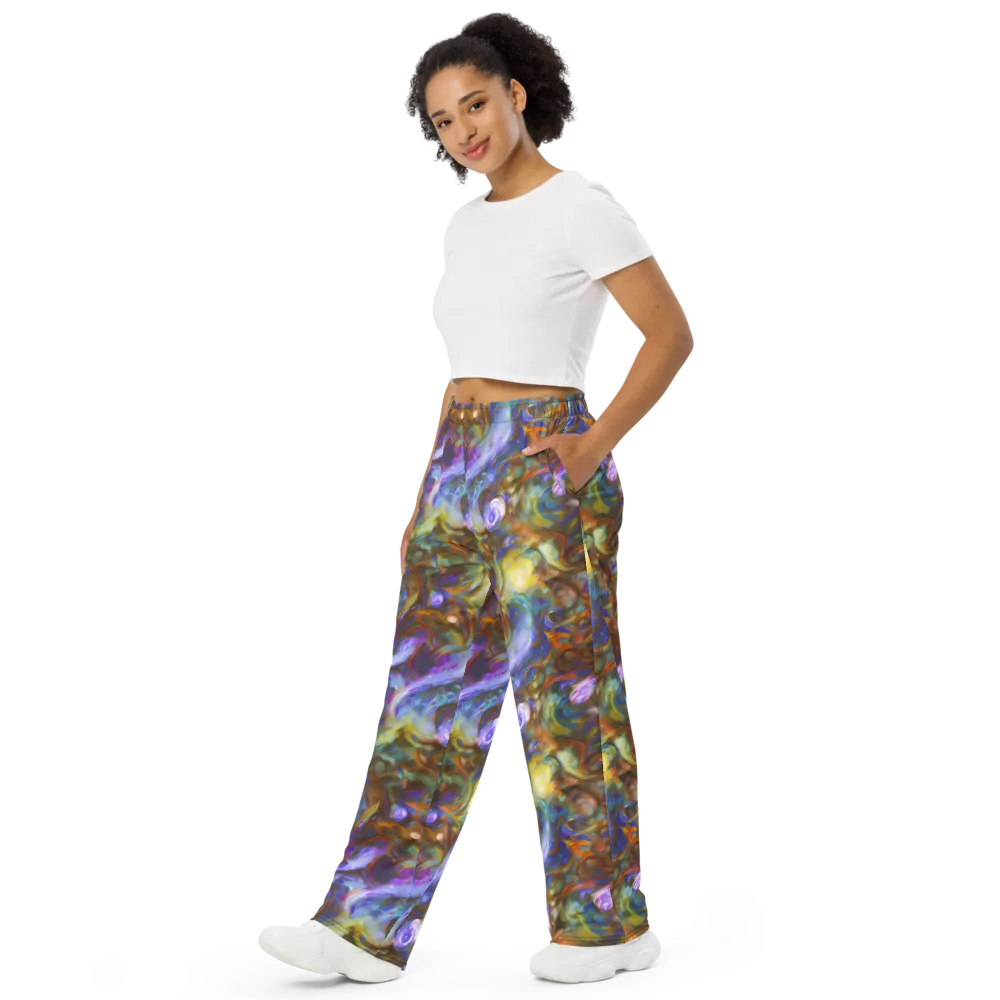 Iridescent Rapture on Wide-Leg Pants — Left Front