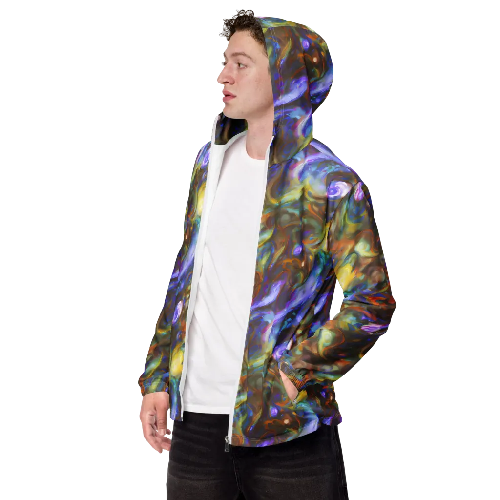 Iridescent Rapture on Men's Windbreaker — Left Front