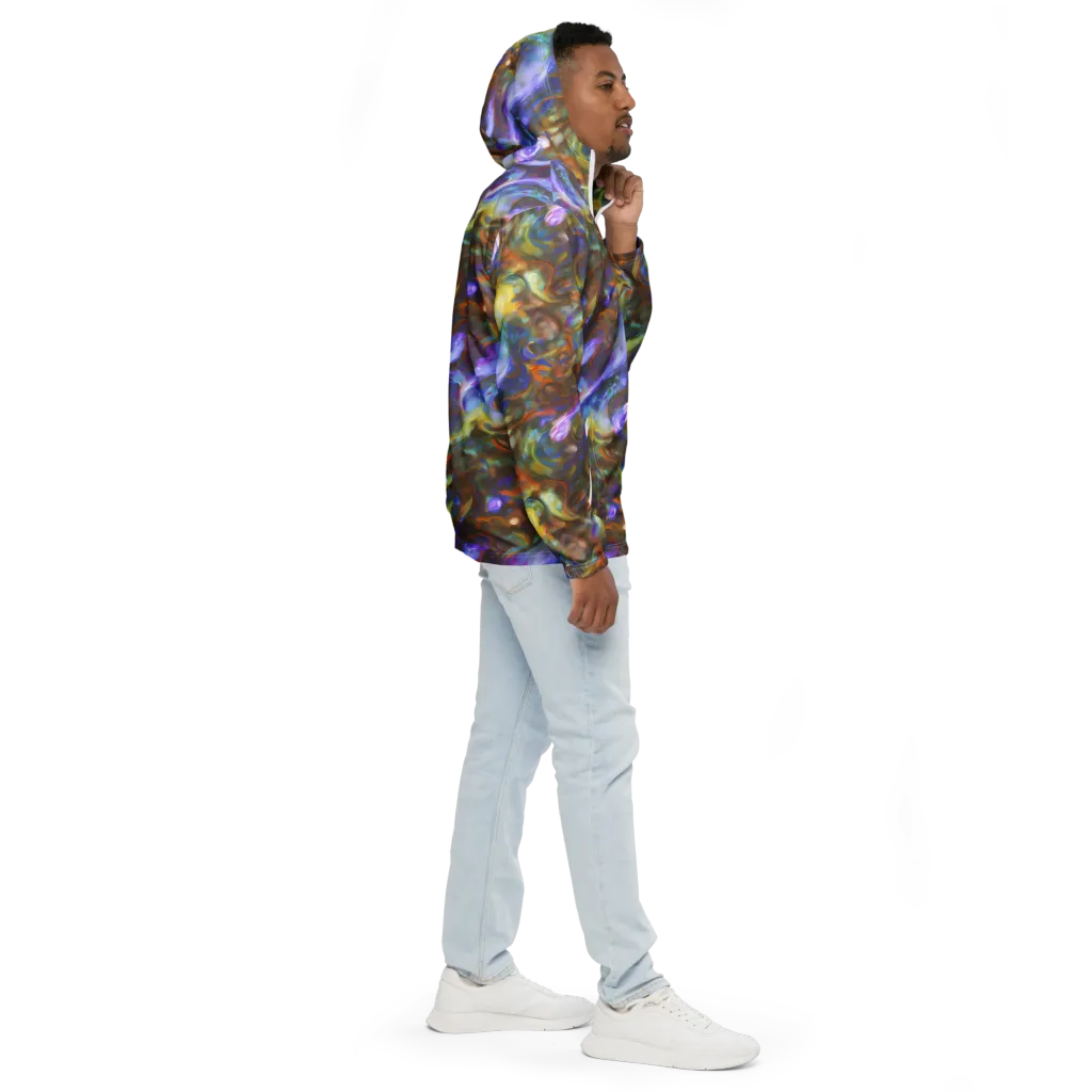 Iridescent Rapture on Men's Windbreaker — Right