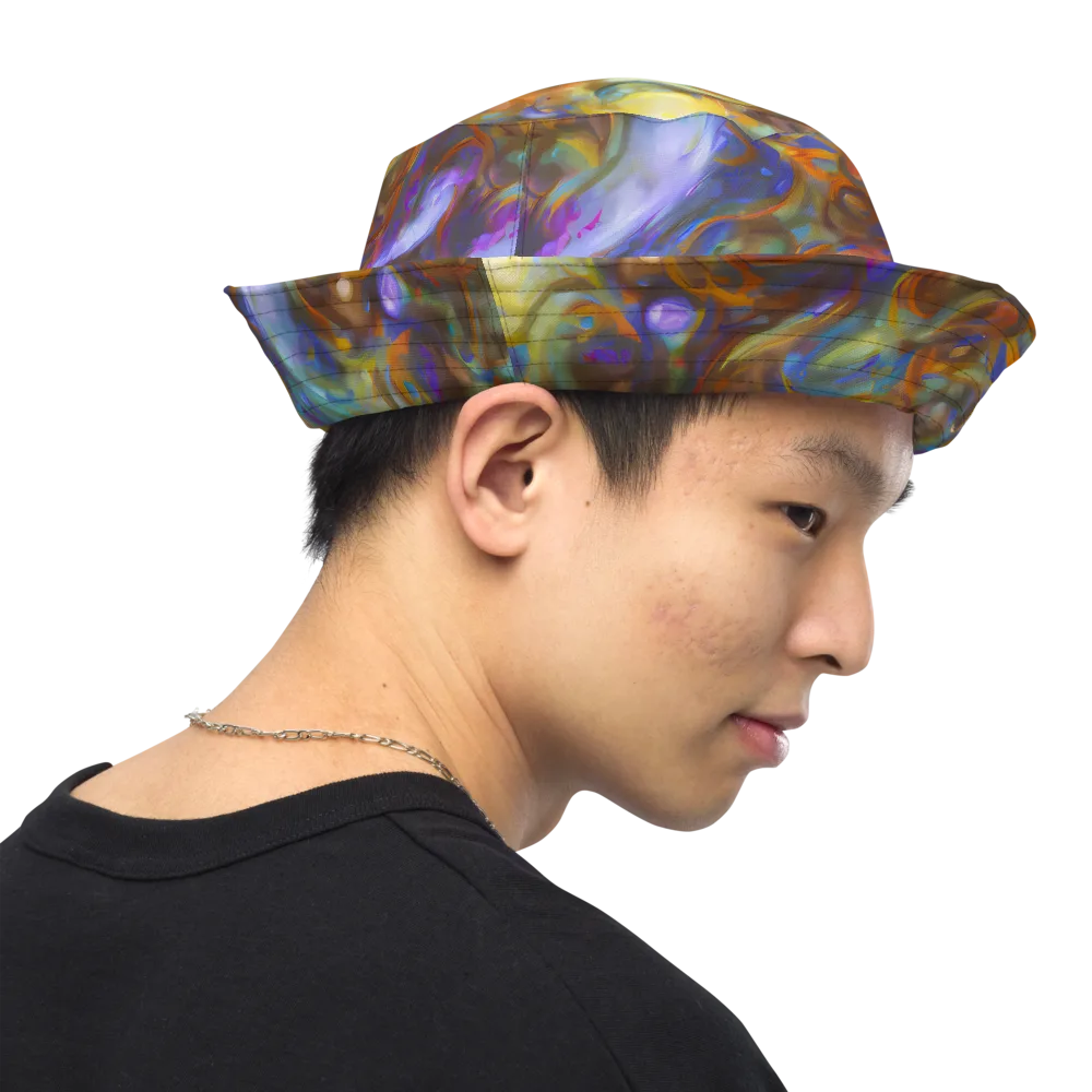 Iridescent Rapture on Reversible Bucket Hat — Right Outside
