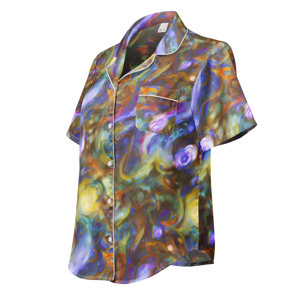 Iridescent Rapture on Women's Short Sleeve Pajama Top — Left Front