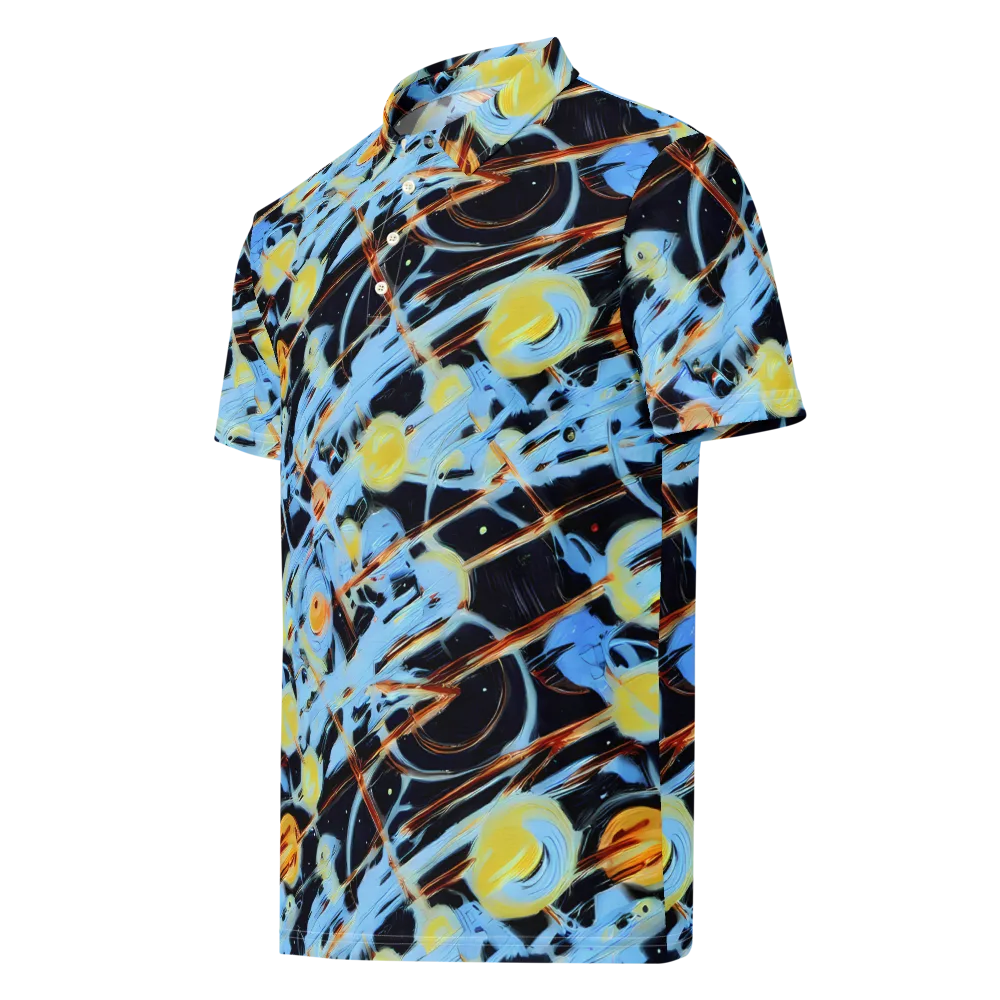 Nova Mosaic on Men's Slim Fit Polo Shirt — Left Front