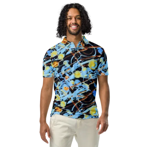 Nova Mosaic on a Men's Slim Fit Polo Shirt