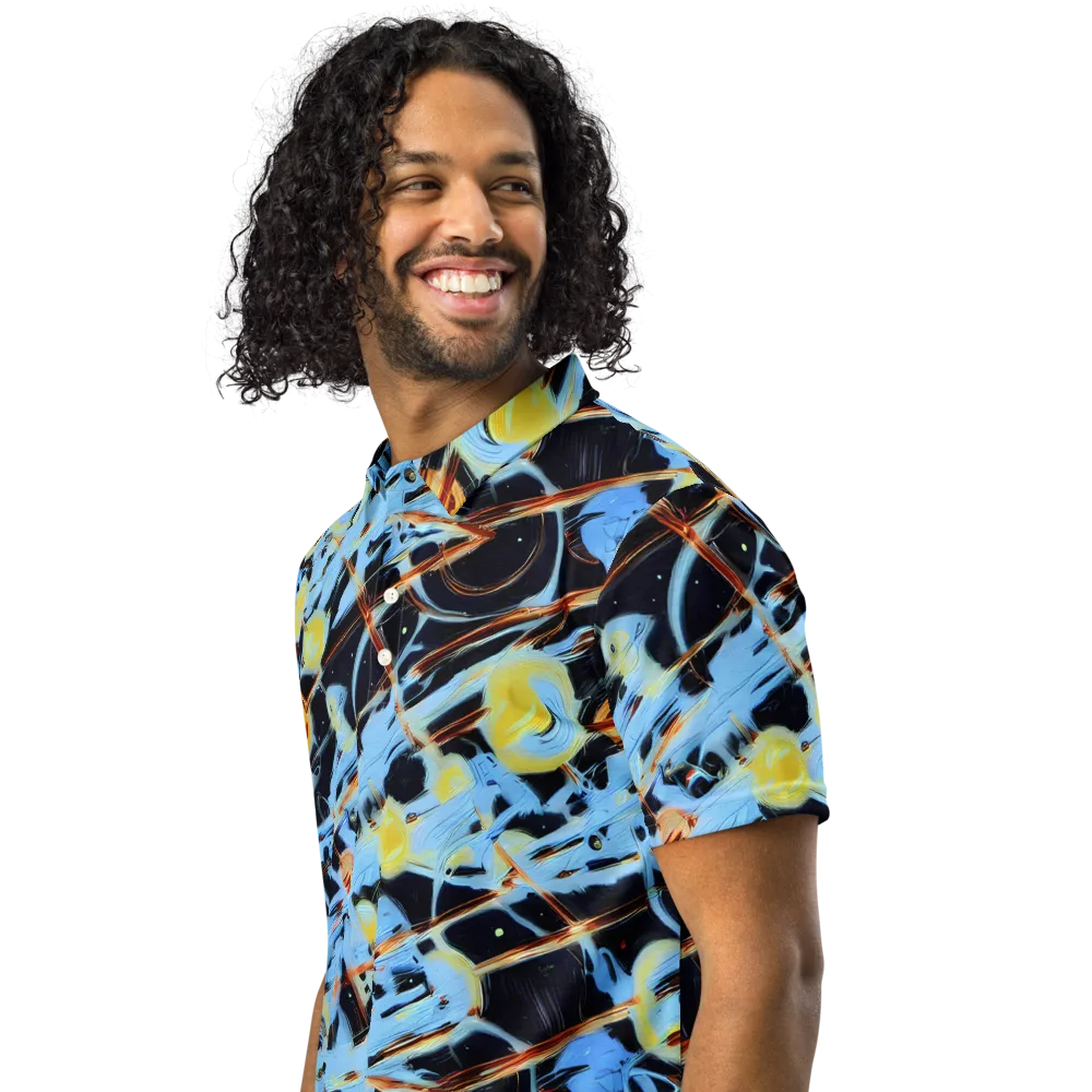 Nova Mosaic on Men's Slim Fit Polo Shirt — Left Front