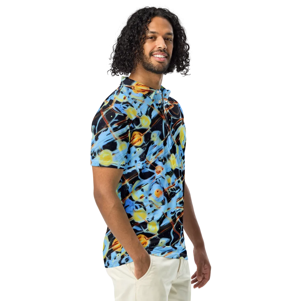 Nova Mosaic on Men's Slim Fit Polo Shirt — Right Front