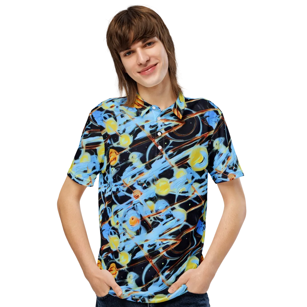 Nova Mosaic on Men's Slim Fit Polo Shirt — Front