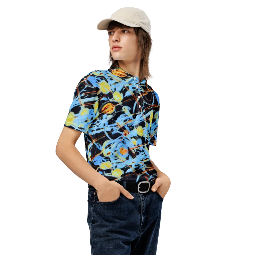 Nova Mosaic on Men's Slim Fit Polo Shirt — Right Front