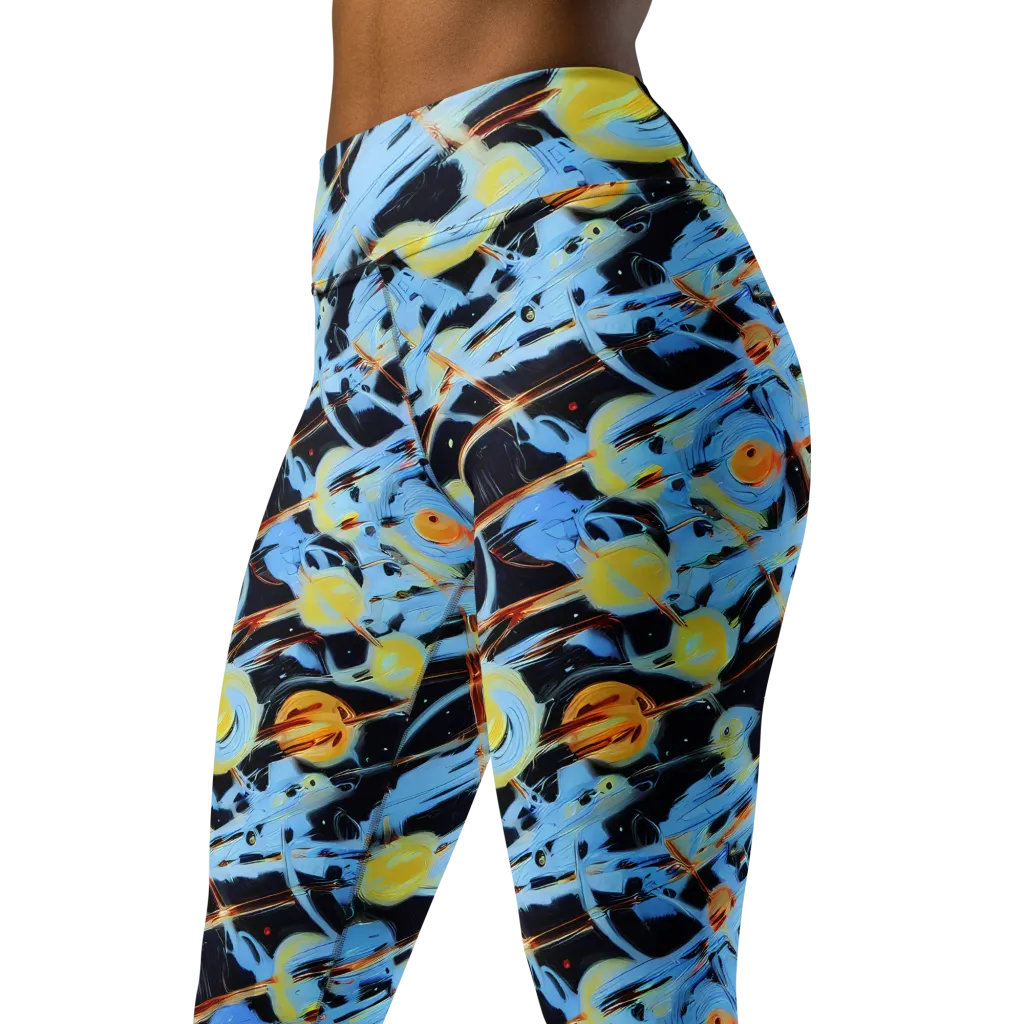 Nova Mosaic on Yoga Leggings — Left Front
