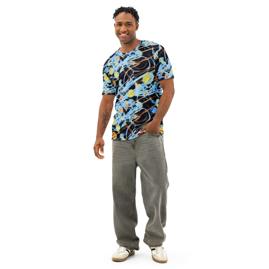 Nova Mosaic on Men's Cotton Crew Neck T-Shirt — Front