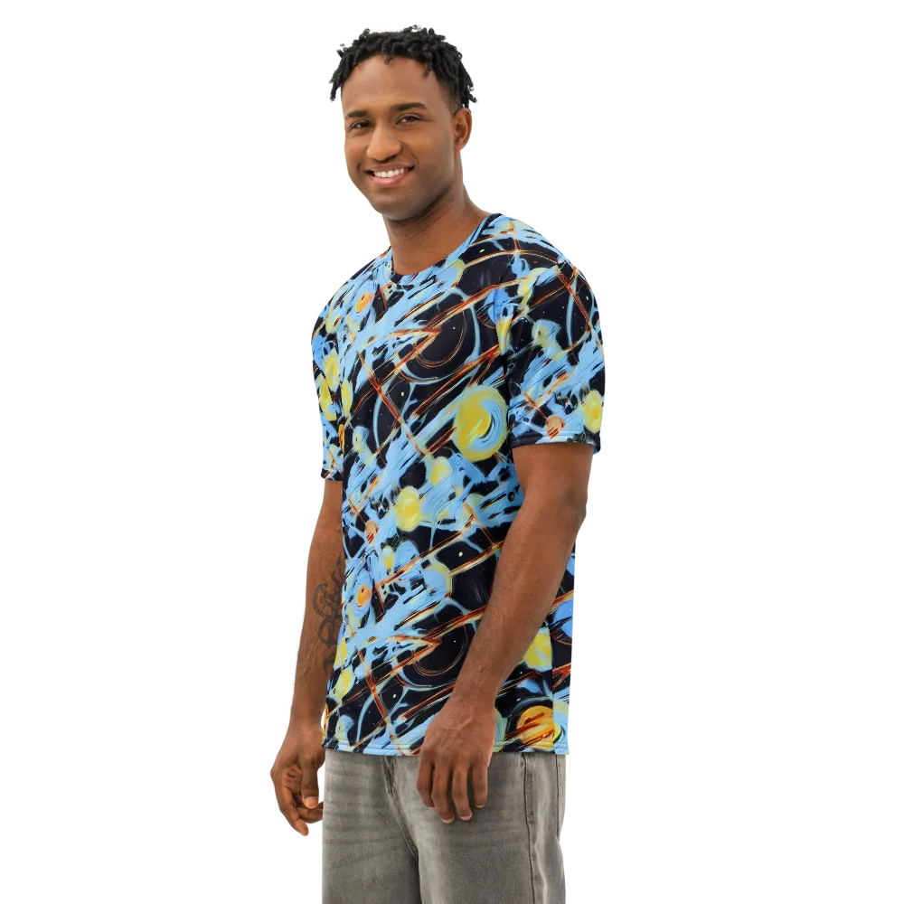 Nova Mosaic on Men's Cotton Crew Neck T-Shirt — Left Front