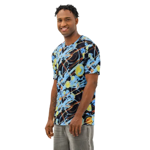 Nova Mosaic on a Men's Cotton Crew Neck T-Shirt