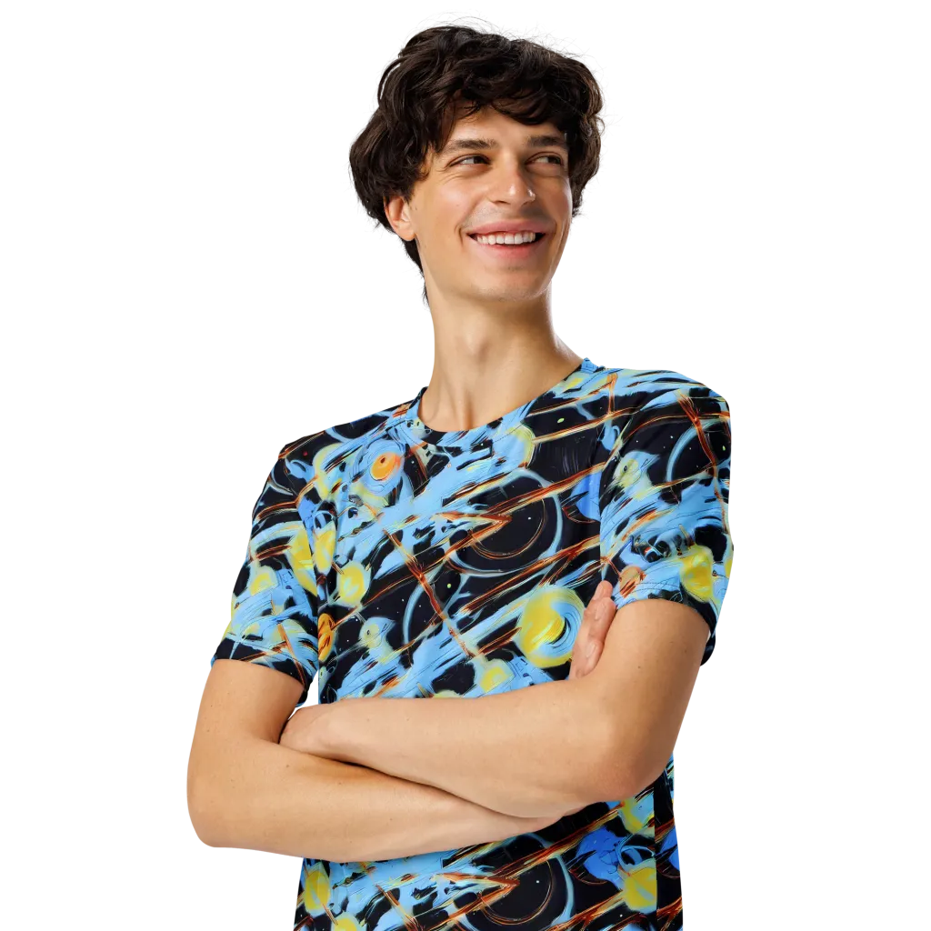 Nova Mosaic on Men's Crew Neck T-Shirt — Left Front