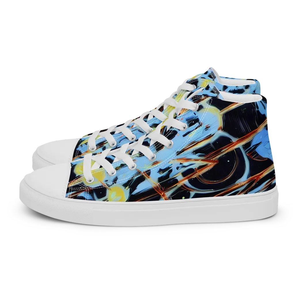 Nova Mosaic on Men's High Top Canvas Shoes — Left