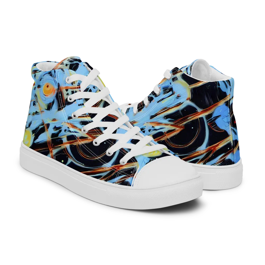 Nova Mosaic on Men's High Top Canvas Shoes — Right