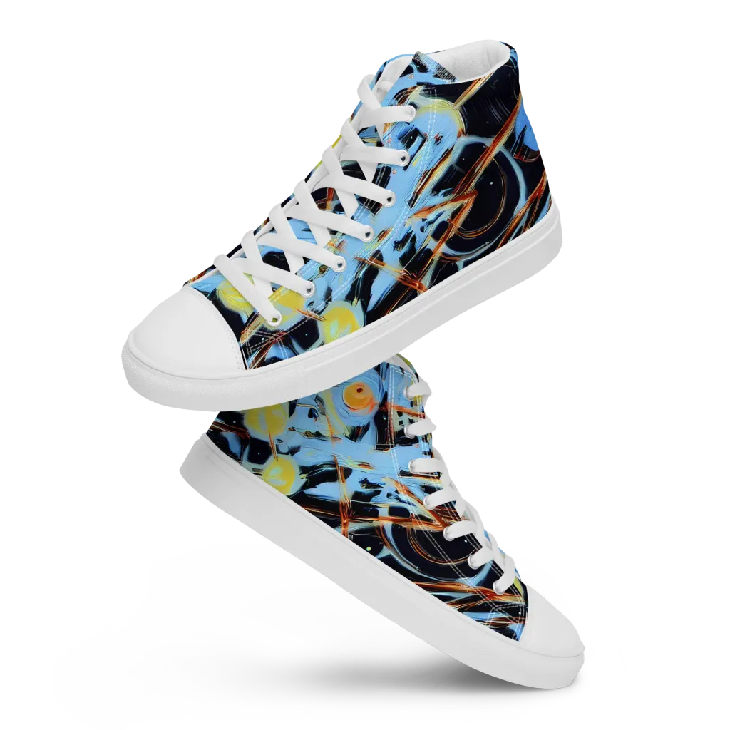 Nova Mosaic on Men's High Top Canvas Shoes — Front