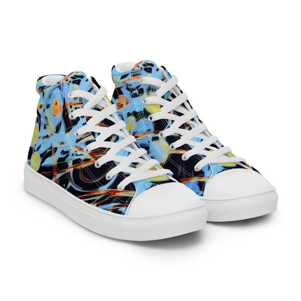 Nova Mosaic on Women's High Top Canvas Shoes — Right Front