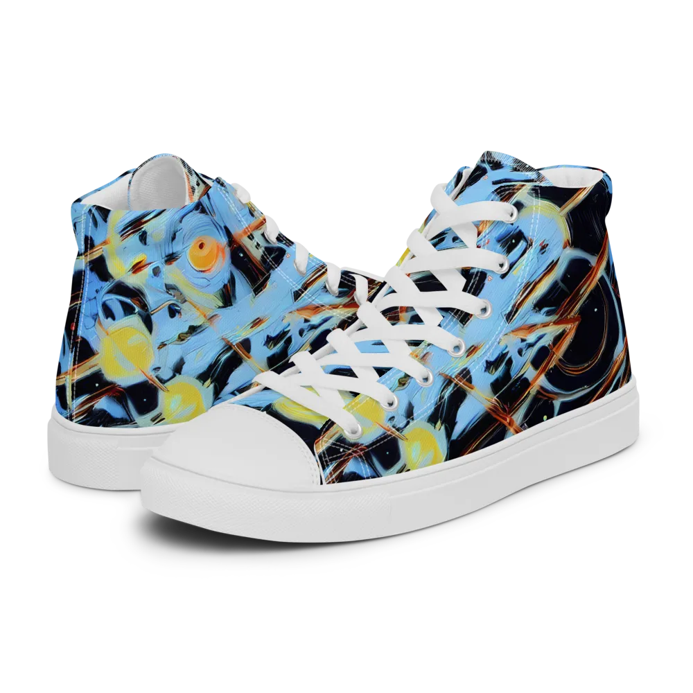 Nova Mosaic on Women's High Top Canvas Shoes — Left