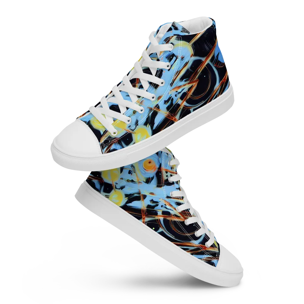 Nova Mosaic on Women's High Top Canvas Shoes — Front