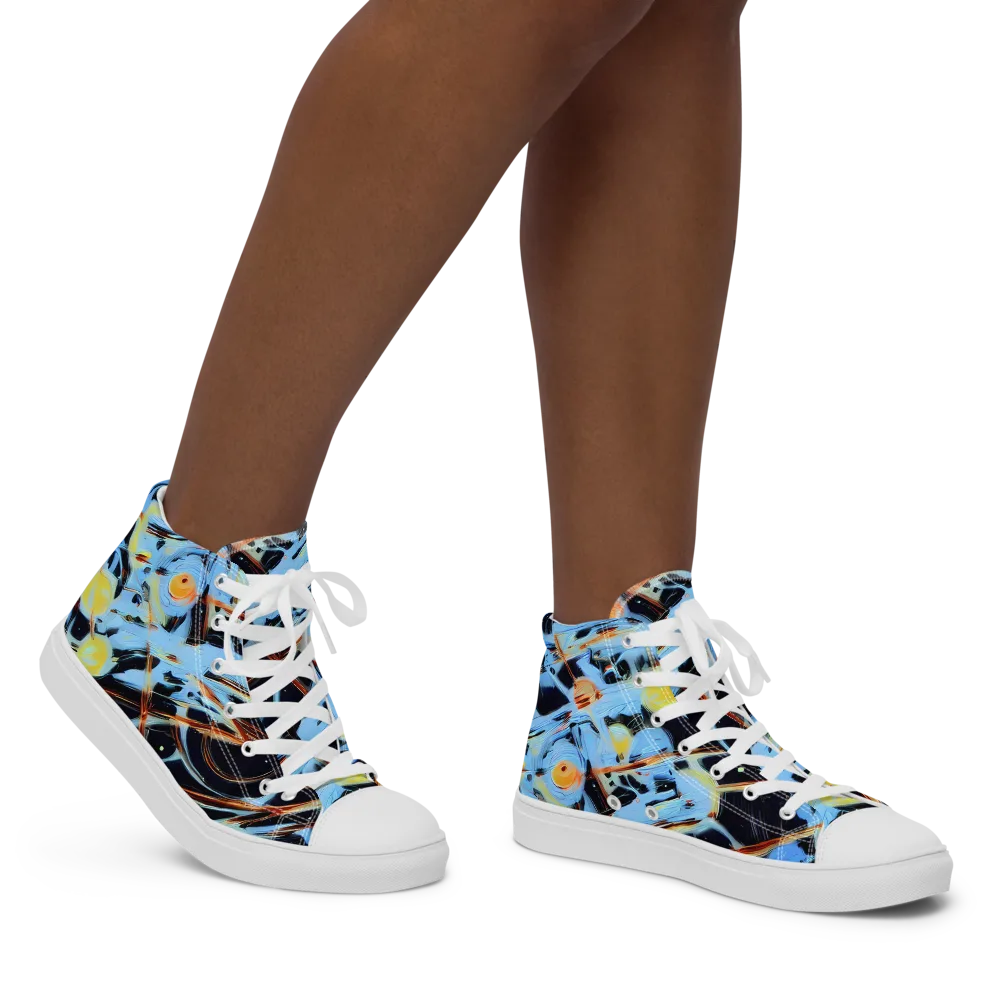 Nova Mosaic on Women's High Top Canvas Shoes — Right