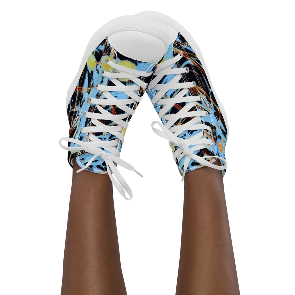 Nova Mosaic on Women's High Top Canvas Shoes — Front