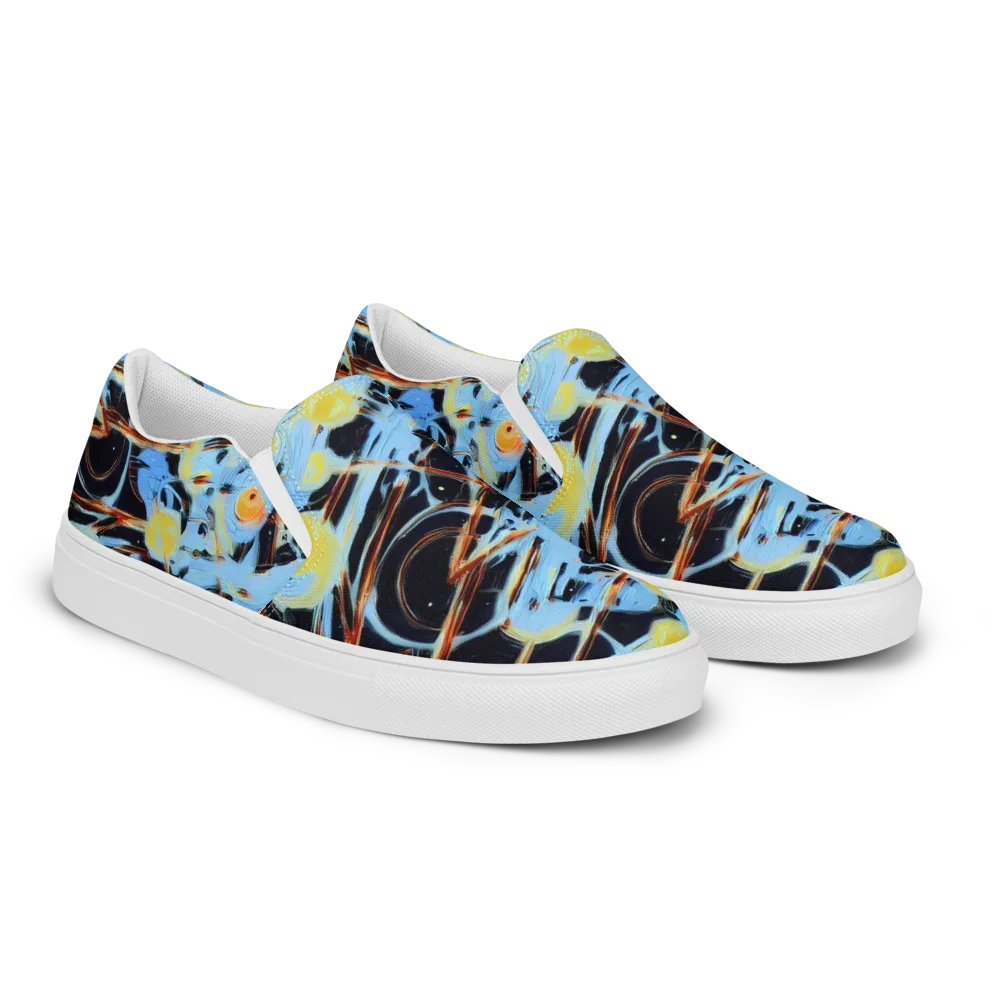 Nova Mosaic on Men's Slip-On Canvas Shoes — Right Front