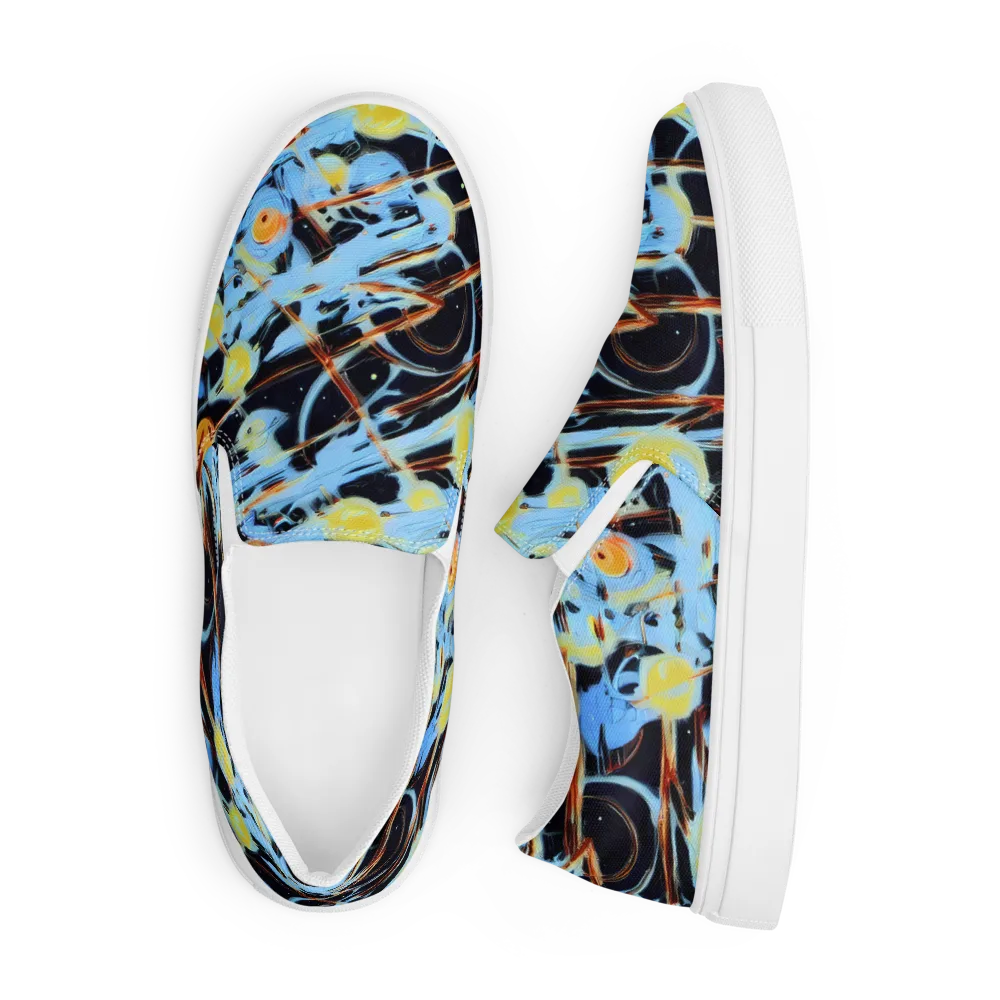 Nova Mosaic on Men's Slip-On Canvas Shoes — Front