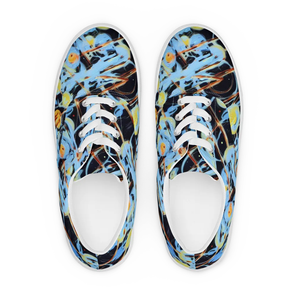Nova Mosaic on Men's Lace-Up Canvas Shoes — Front