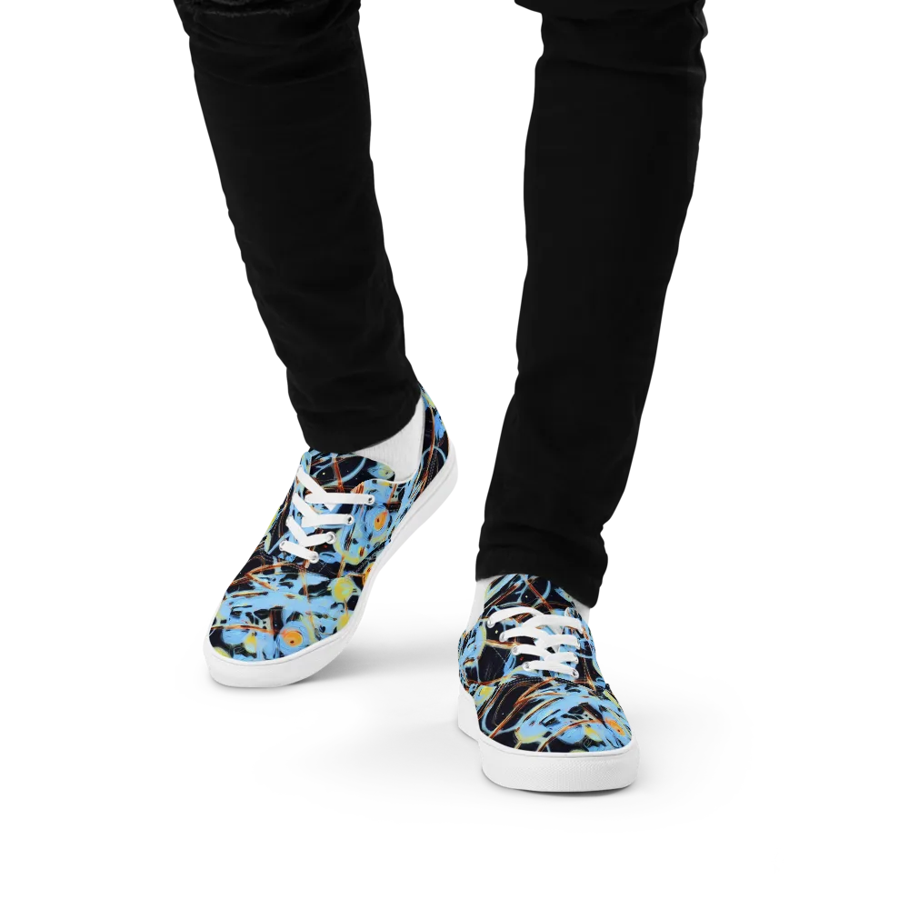 Nova Mosaic on Men's Lace-Up Canvas Shoes — Front