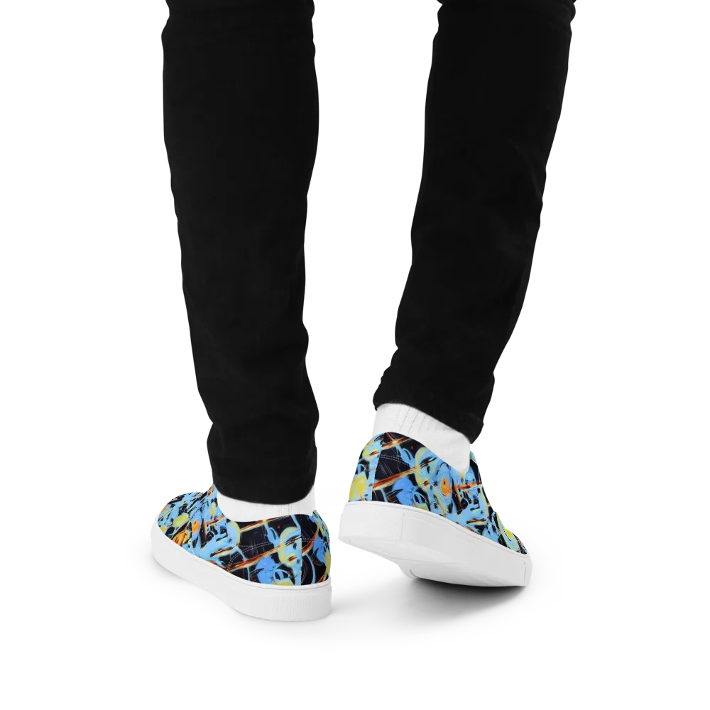 Nova Mosaic on Men's Lace-Up Canvas Shoes — Back