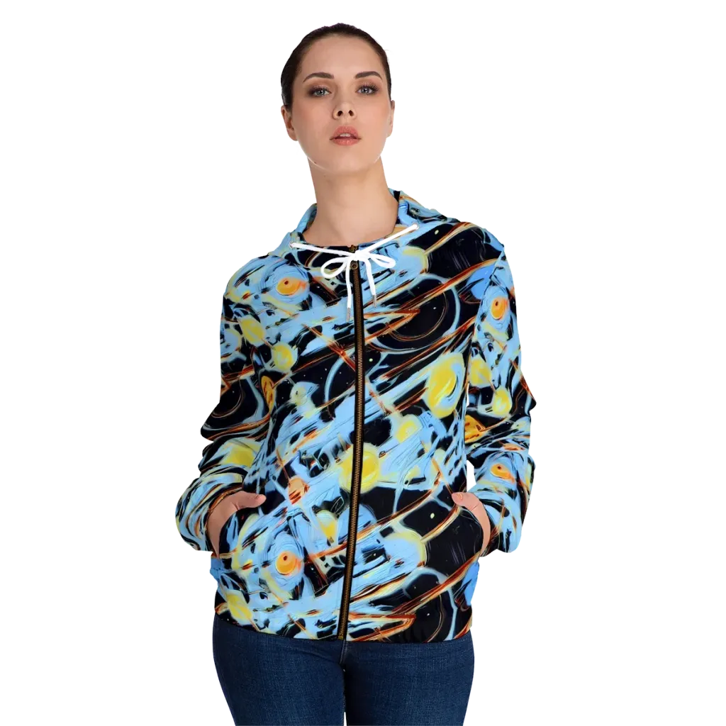 Nova Mosaic on Women's Full-Zip Hoodie — Front On Person