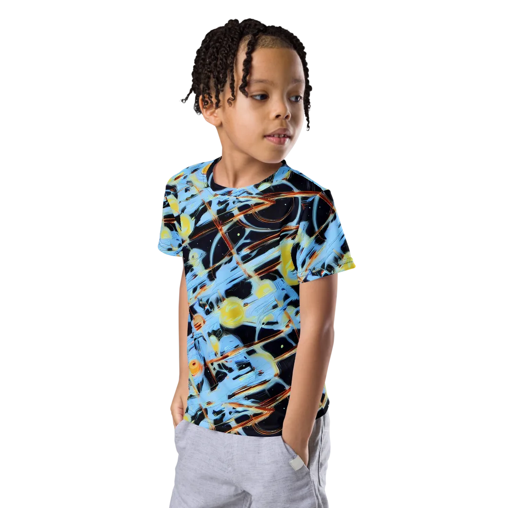 Nova Mosaic on Kids Crew Neck T-Shirt — Left Front