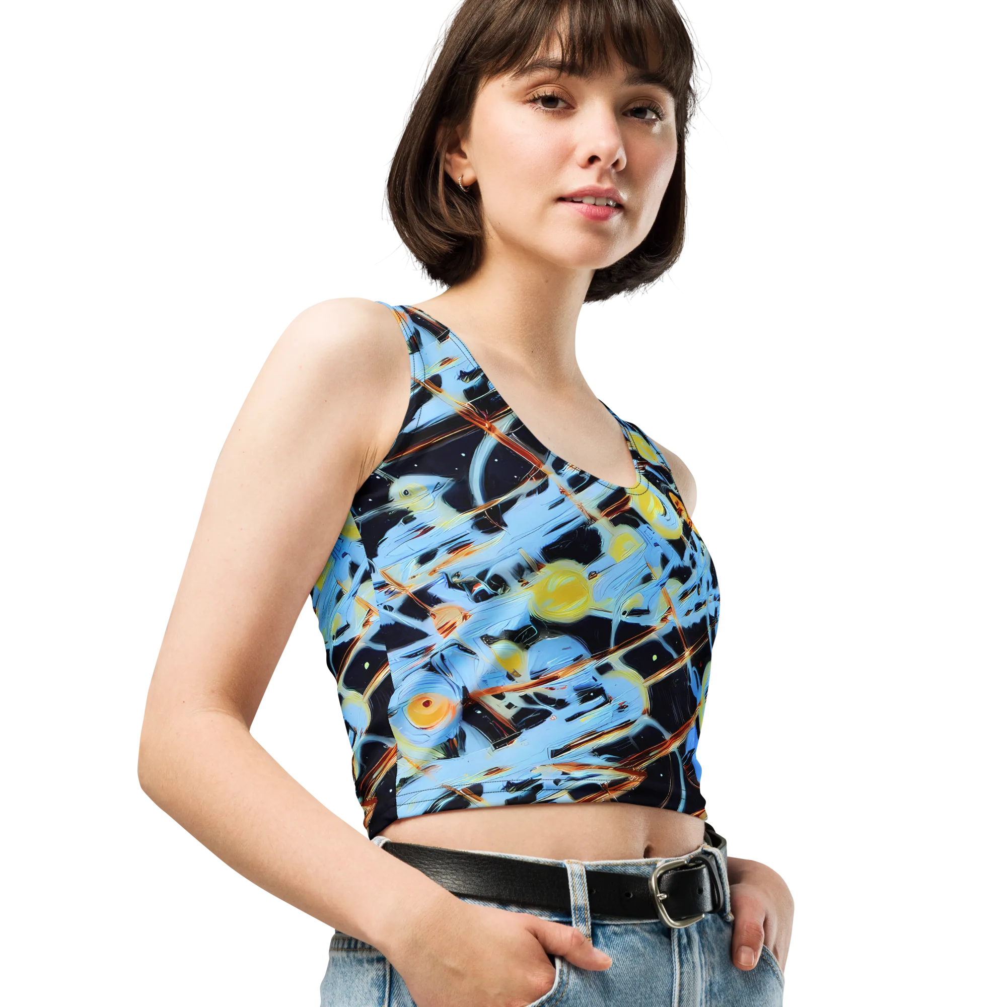 Nova Mosaic on Crop Top — Right Front