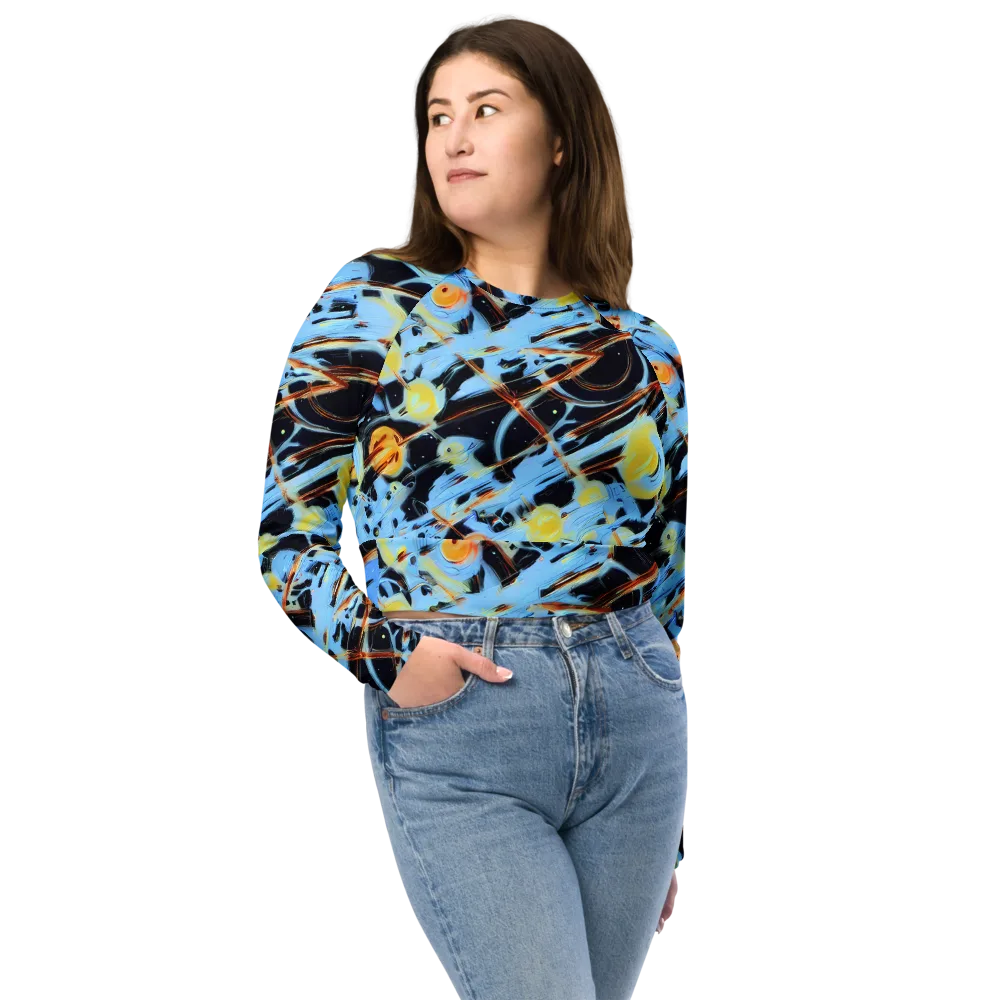 Nova Mosaic on Long Sleeve Crop Top — Front