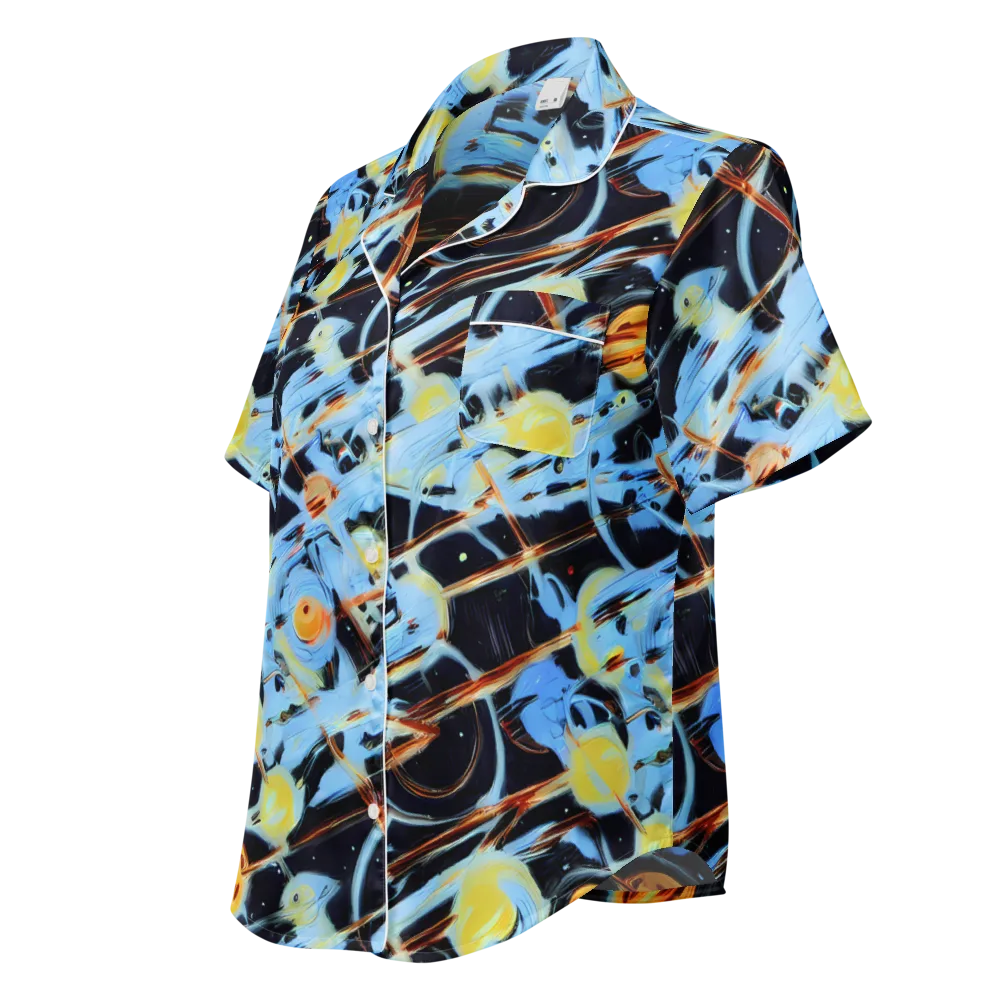 Nova Mosaic on Women's Short Sleeve Pajama Top — Left Front