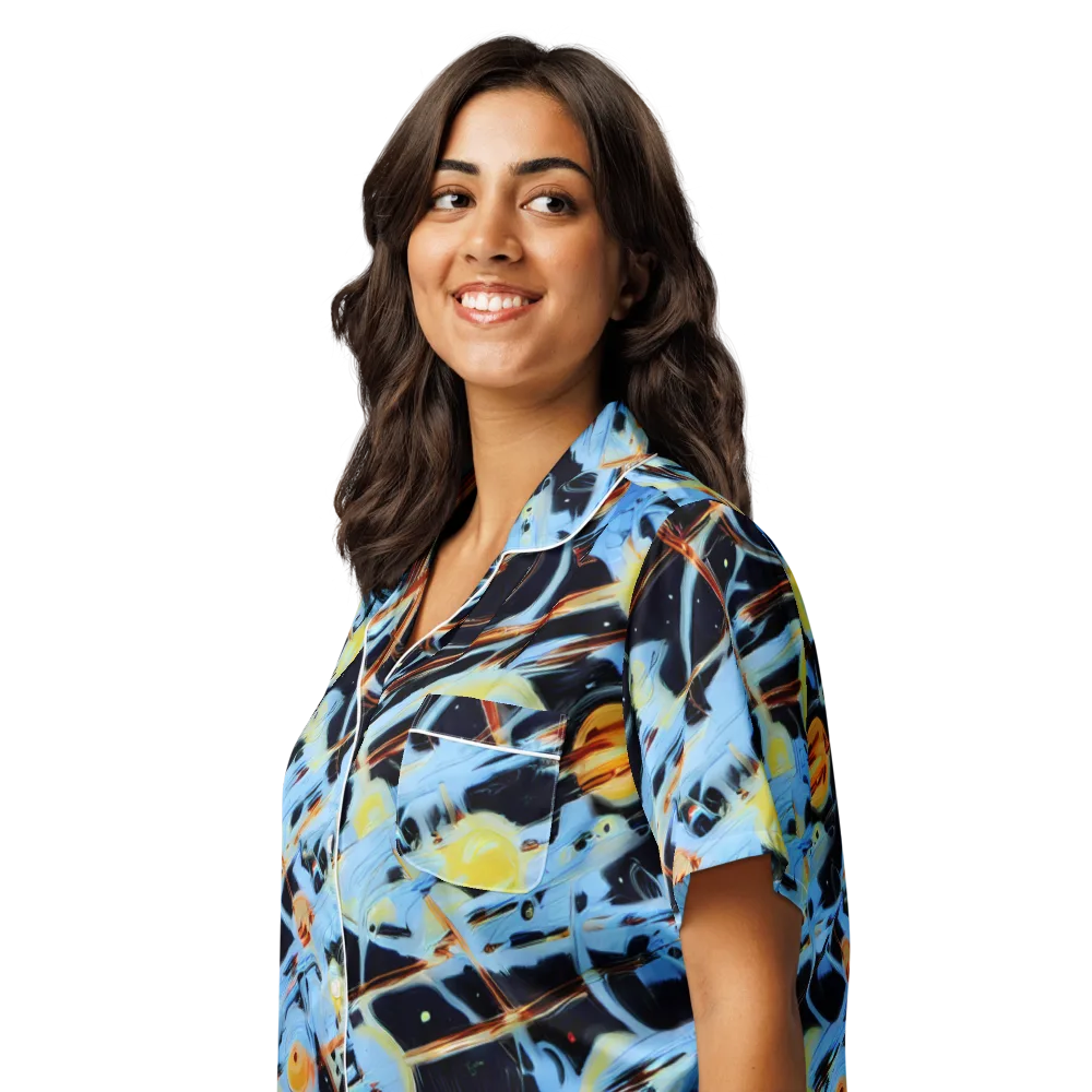 Nova Mosaic on Women's Short Sleeve Pajama Top — Left Front
