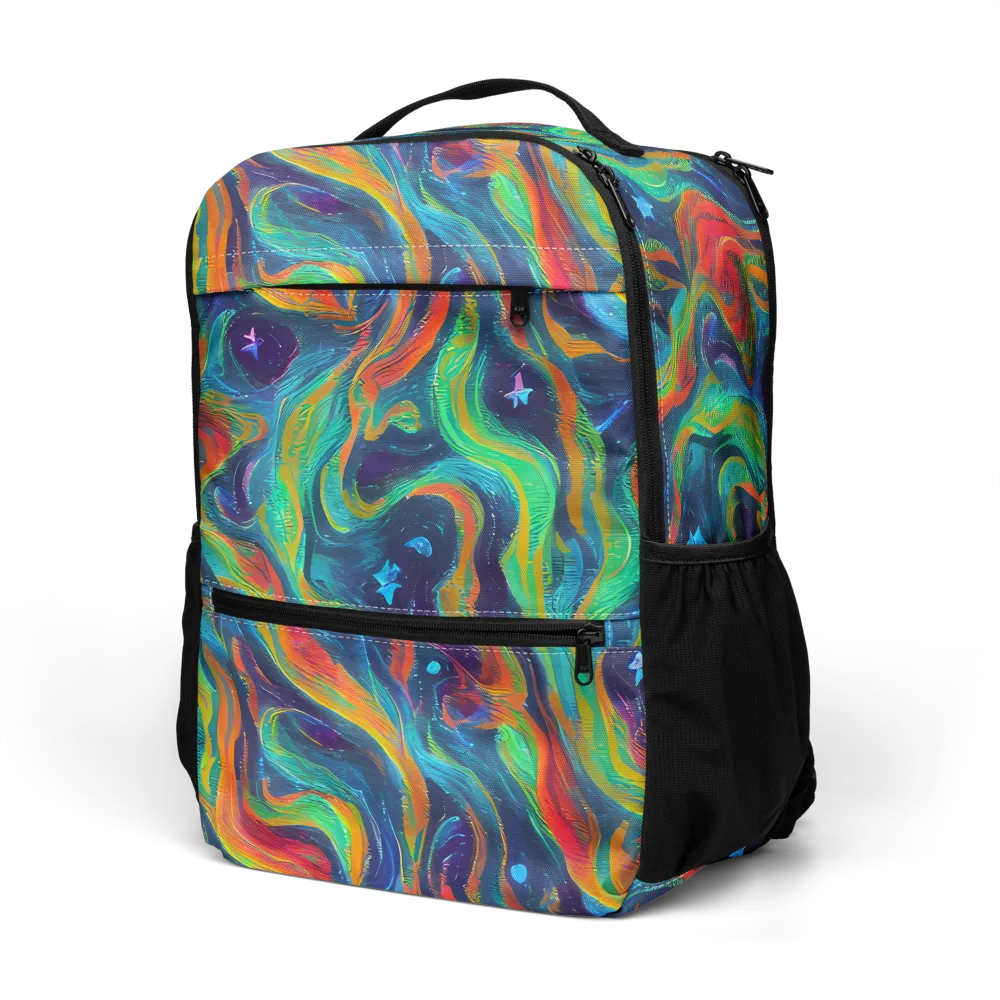 Firewater Swirl on Utility Backpack — Left Front