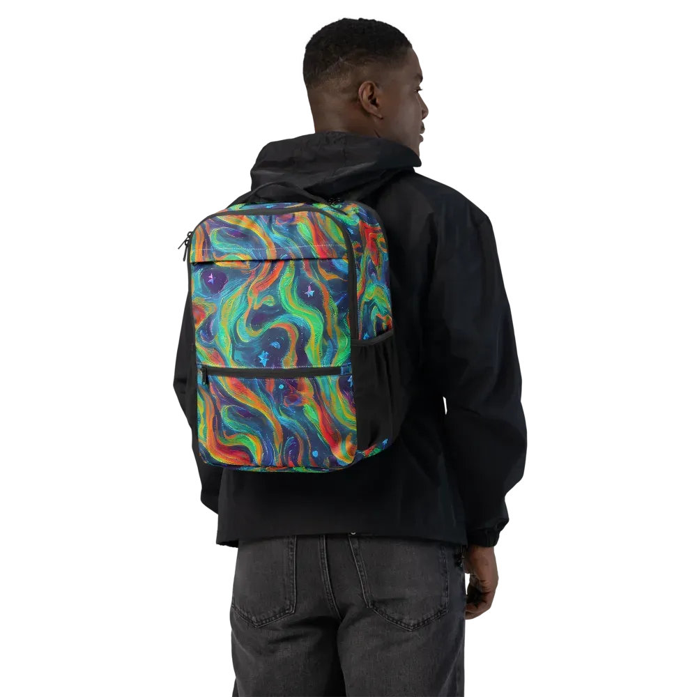 Firewater Swirl on Utility Backpack — Back