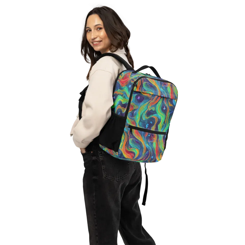 Firewater Swirl on Utility Backpack — Back