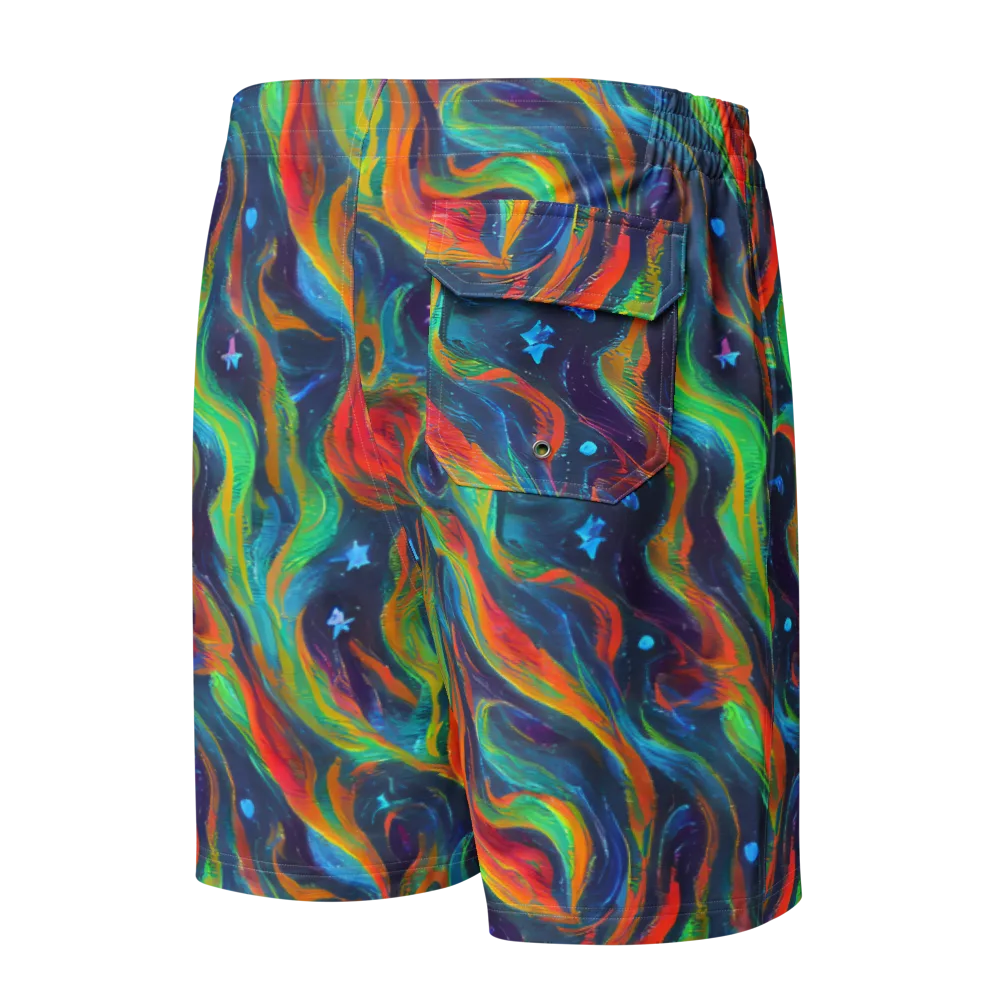 Firewater Swirl on Men's Board Shorts — Back
