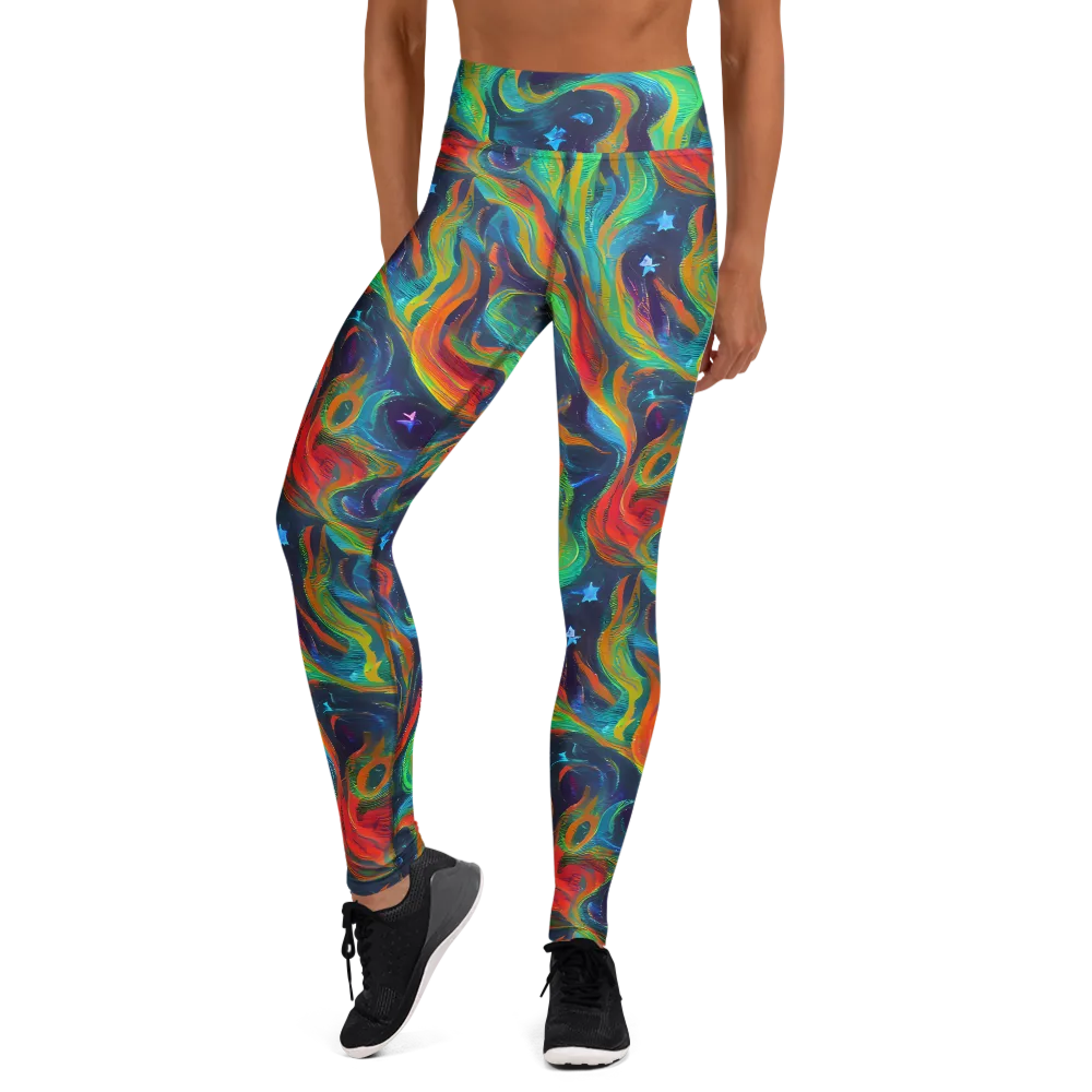 Firewater Swirl on Yoga Leggings — Front