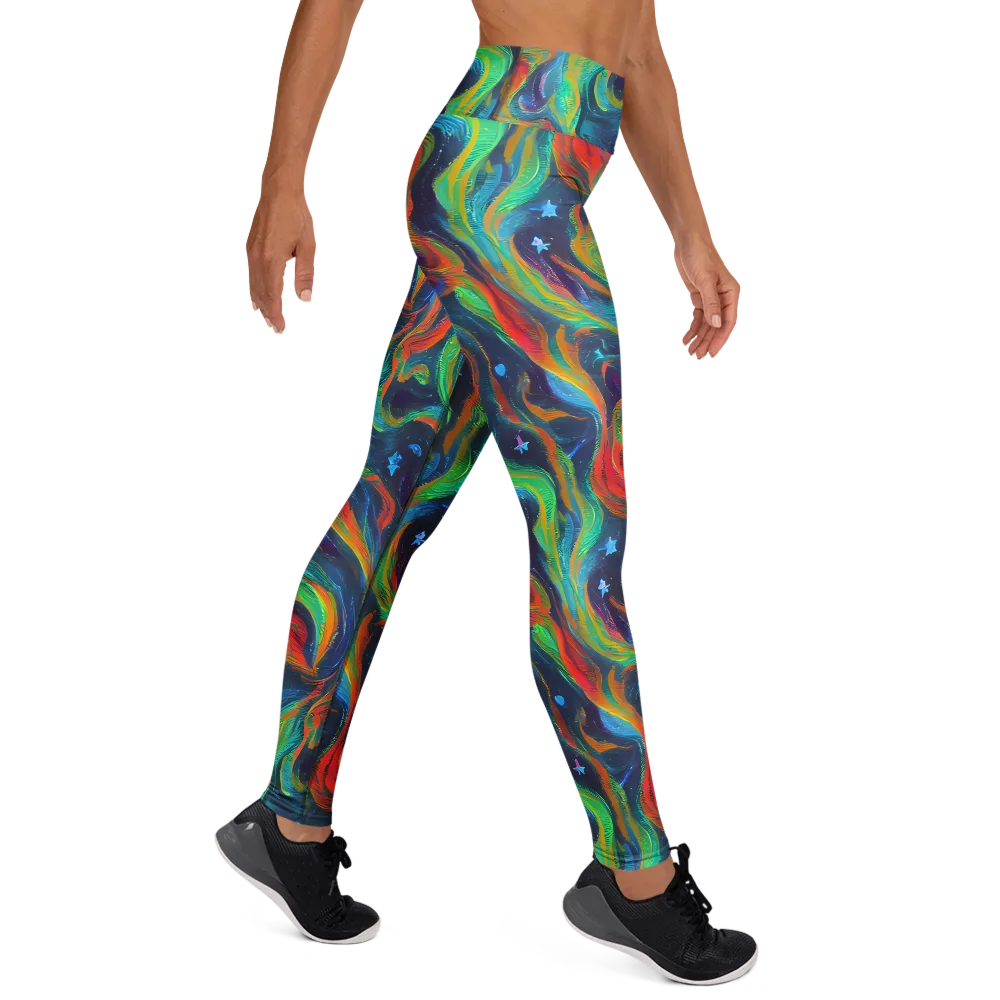 Firewater Swirl on Yoga Leggings — Right