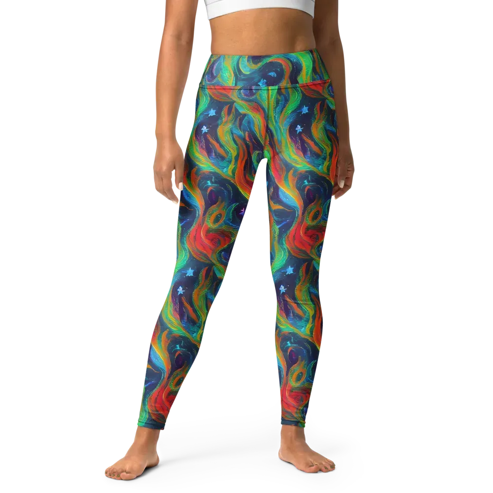 Firewater Swirl on Yoga Leggings — Front