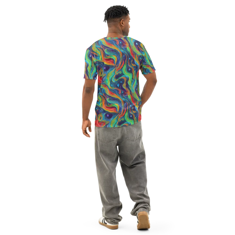 Firewater Swirl on Men's Cotton Crew Neck T-Shirt — Back